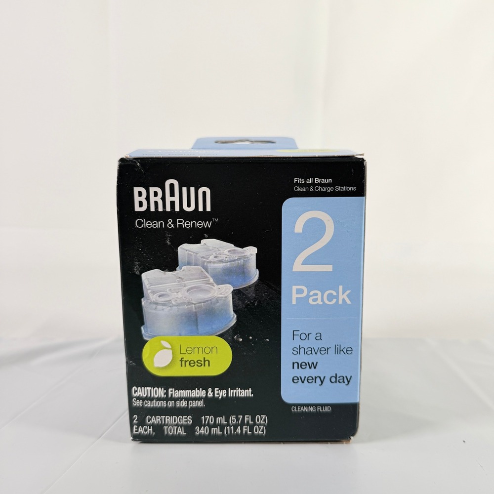 Braun Clean and Renew Refill Cartridges Replacement Solution 2 Pack New